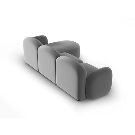 Blair 4-Sitzer Ecksofa Links, mit Bezug aus Samt (CasAsh) in Hellgrau, 274x167 cm – Bild 3