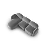 Blair 4-Sitzer Ecksofa Links, mit Bezug aus Samt (CasAsh) in Hellgrau, 274x167 cm – Bild 4