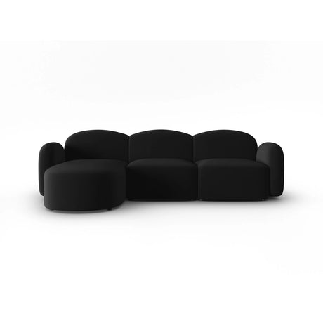 Blair 4-Sitzer Ecksofa Links, mit Bezug aus Samt (CasBla) in Schwarz, 274x167 cm – Bild 1