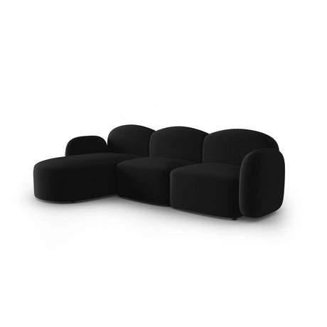 Blair 4-Sitzer Ecksofa Links, mit Bezug aus Samt (CasBla) in Schwarz, 274x167 cm – Bild 2