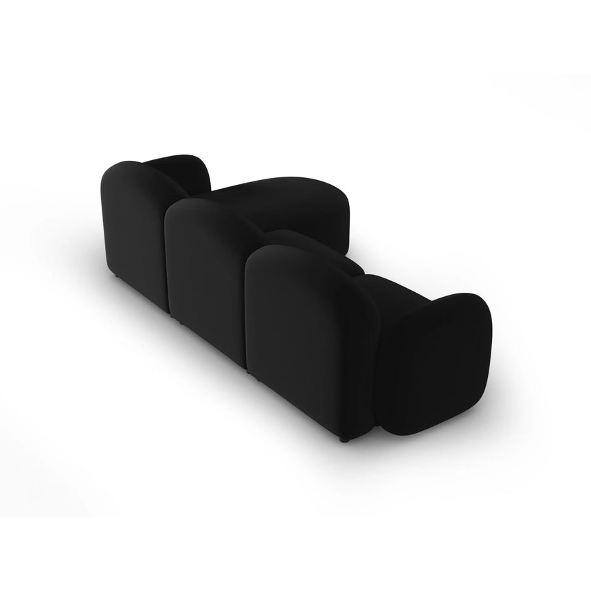 Blair 4-Sitzer Ecksofa Links, mit Bezug aus Samt (CasBla) in Schwarz, 274x167 cm – Bild 3