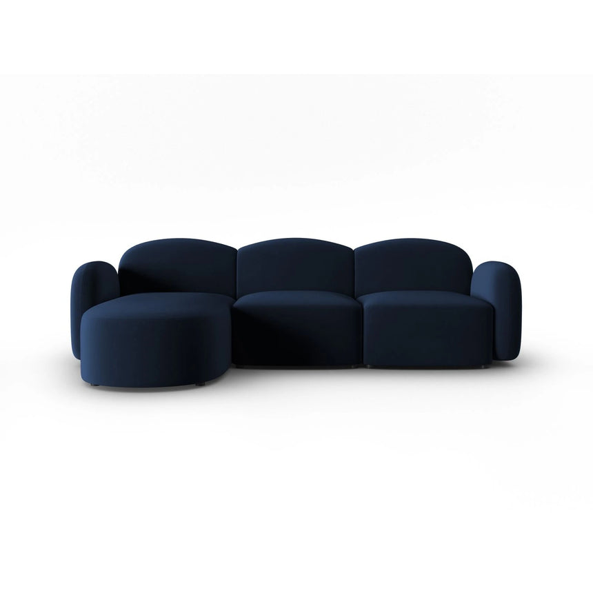 Blair 4-Sitzer Ecksofa Links, mit Bezug aus Samt (CasDeBl) in Königsblau, 274x167 cm – Bild 1