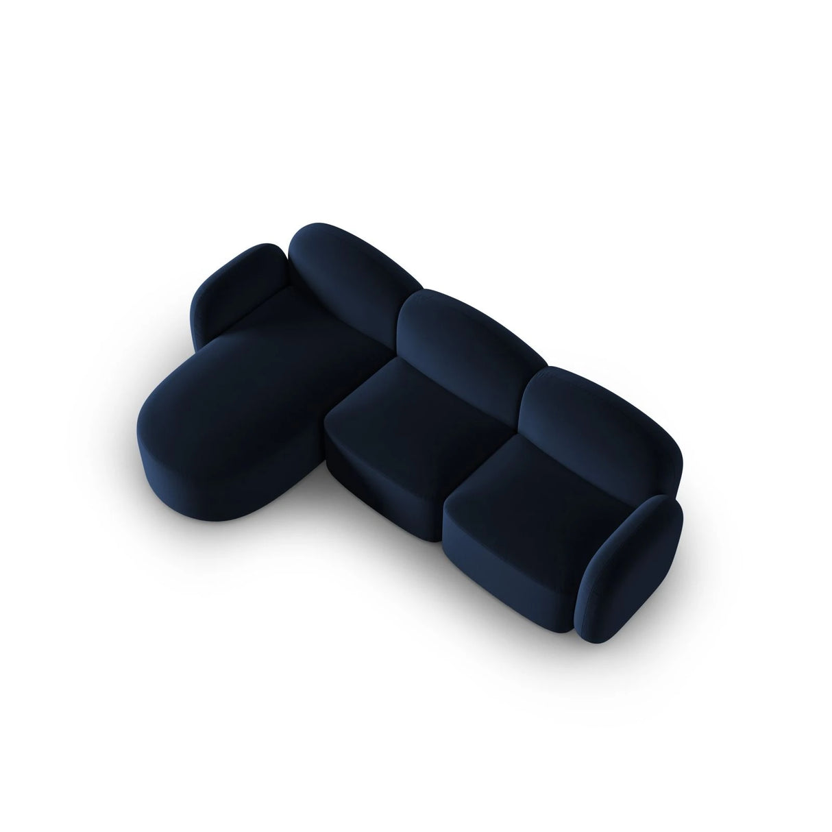 Blair 4-Sitzer Ecksofa Links, mit Bezug aus Samt (CasDeBl) in Königsblau, 274x167 cm – Bild 4