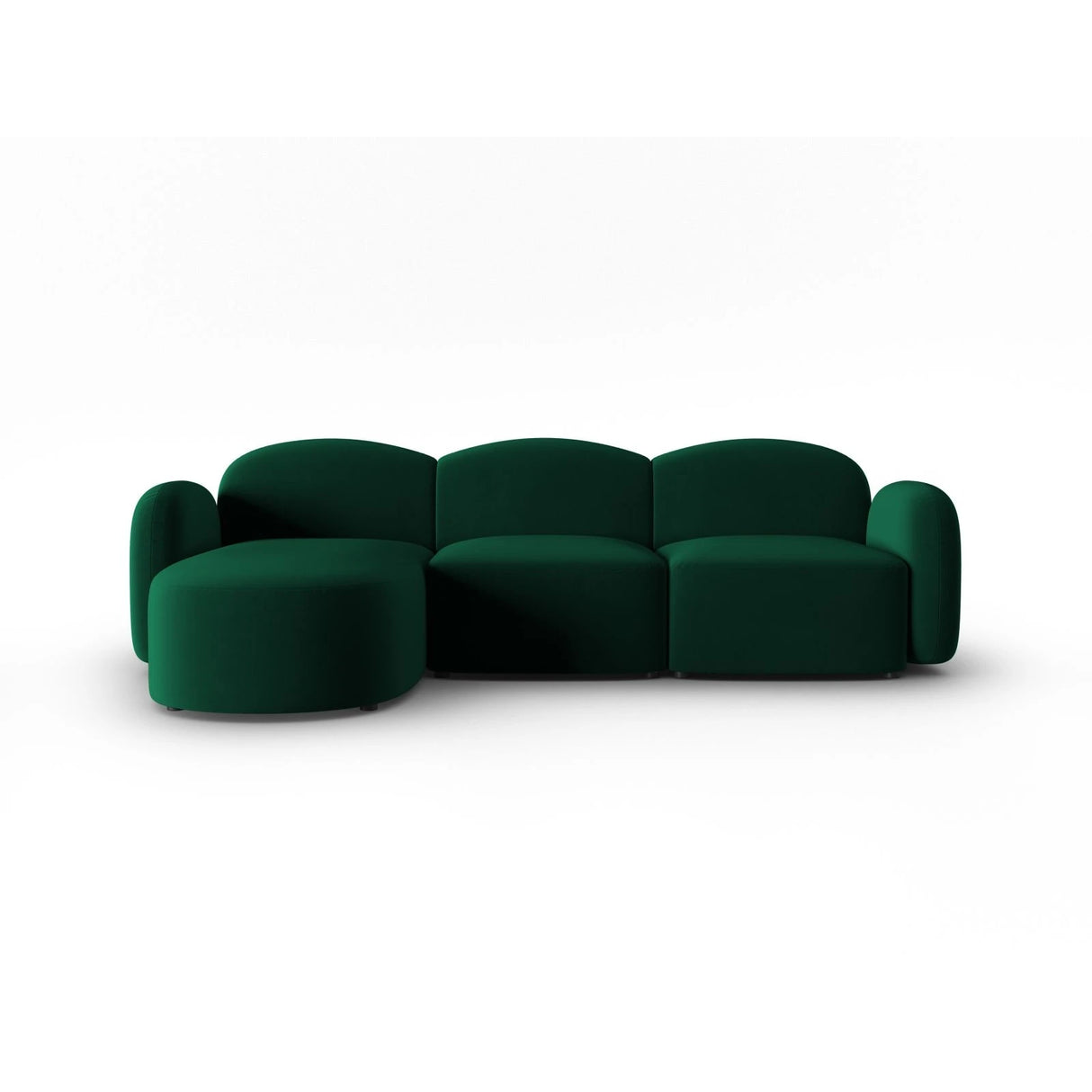 Blair 4-Sitzer Ecksofa Links, mit Bezug aus Samt (CasDeGr) in Flaschengrün, 274x167 cm – Bild 1