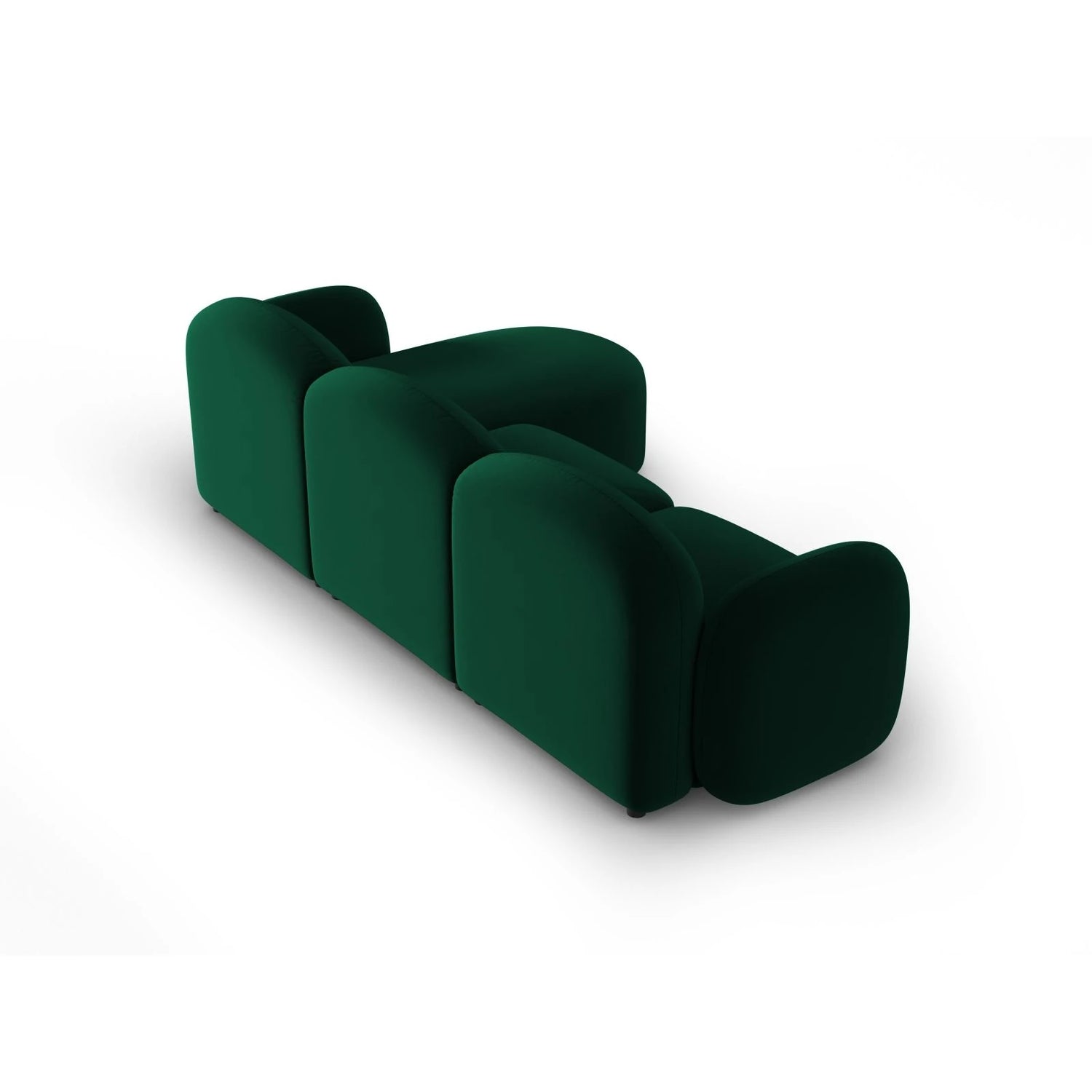 Blair 4-Sitzer Ecksofa Links, mit Bezug aus Samt (CasDeGr) in Flaschengrün, 274x167 cm – Bild 3