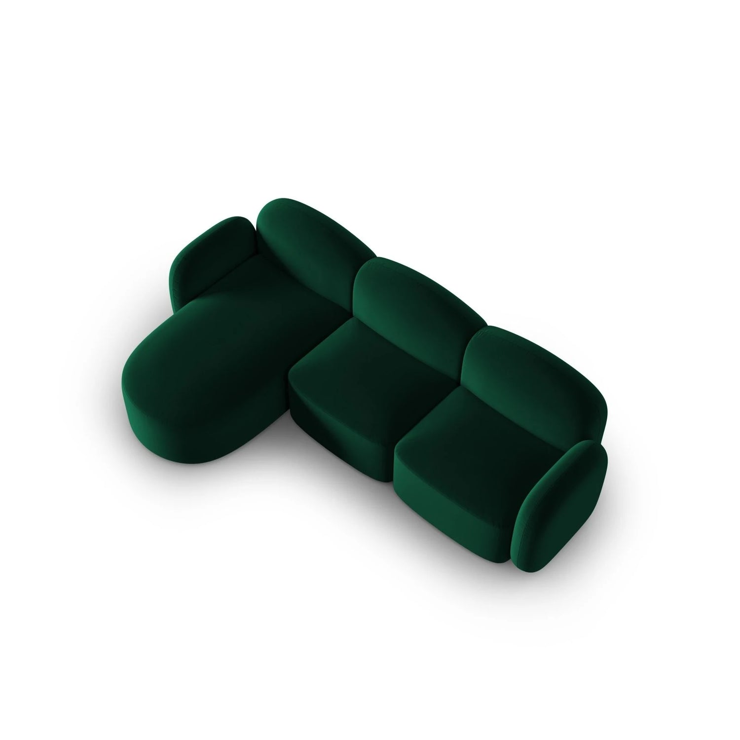 Blair 4-Sitzer Ecksofa Links, mit Bezug aus Samt (CasDeGr) in Flaschengrün, 274x167 cm – Bild 4