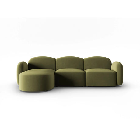 Blair 4-Sitzer Ecksofa Links, mit Bezug aus Samt (CasFor) in Light Green, 274x167 cm – Bild 1
