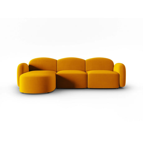 Blair 4-Sitzer Ecksofa Links, mit Bezug aus Samt (CasMos) in Gelb, 274x167 cm – Bild 1