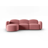 Blair 4-Sitzer Ecksofa Links, mit Bezug aus Samt (CasSal) in Salmon, 274x167 cm – Bild 1