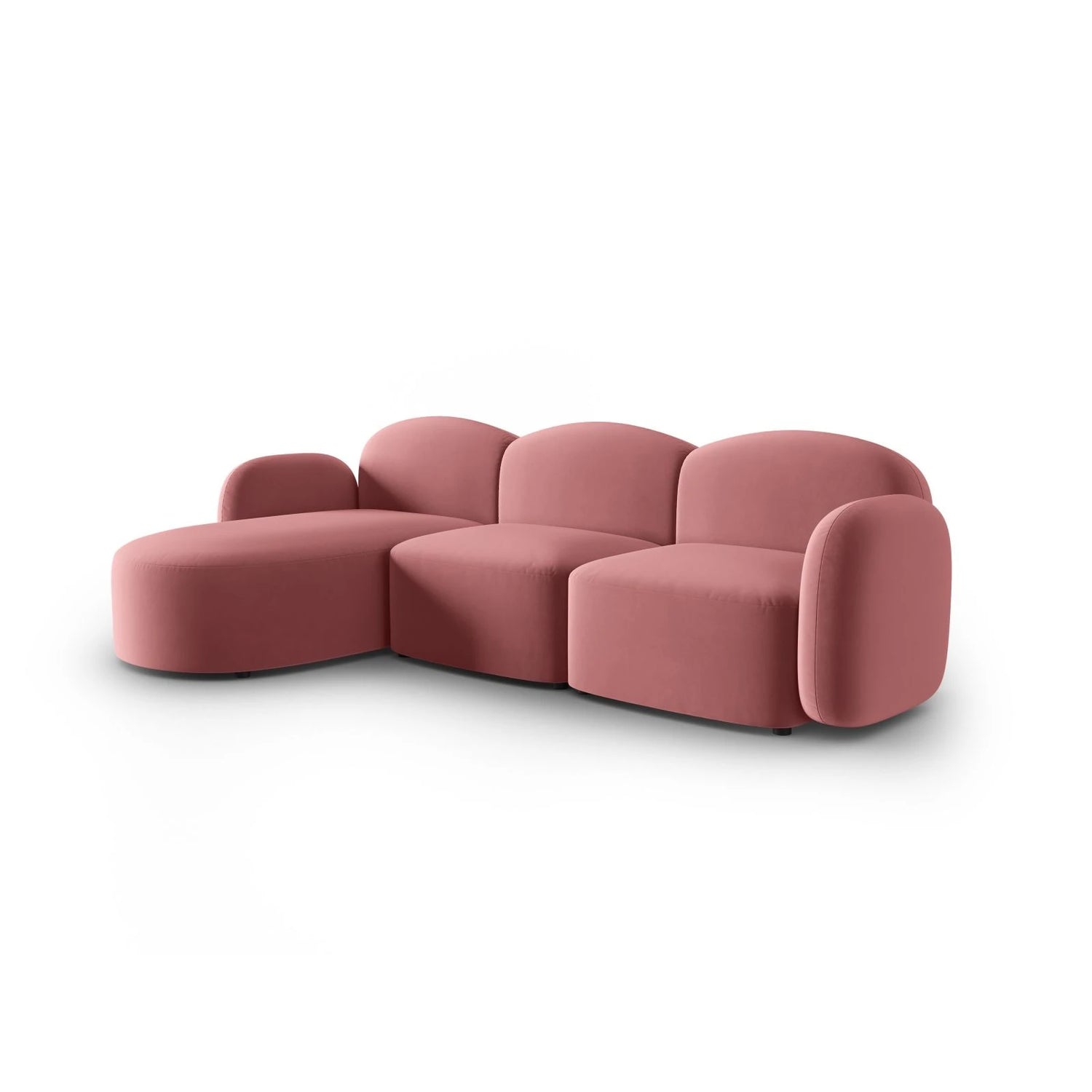 Blair 4-Sitzer Ecksofa Links, mit Bezug aus Samt (CasSal) in Salmon, 274x167 cm – Bild 2