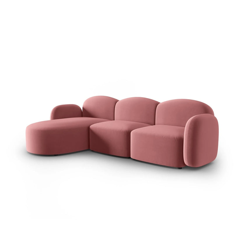 Blair 4-Sitzer Ecksofa Links, mit Bezug aus Samt (CasSal) in Salmon, 274x167 cm – Bild 2