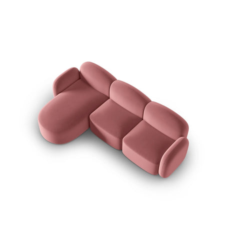 Blair 4-Sitzer Ecksofa Links, mit Bezug aus Samt (CasSal) in Salmon, 274x167 cm – Bild 4