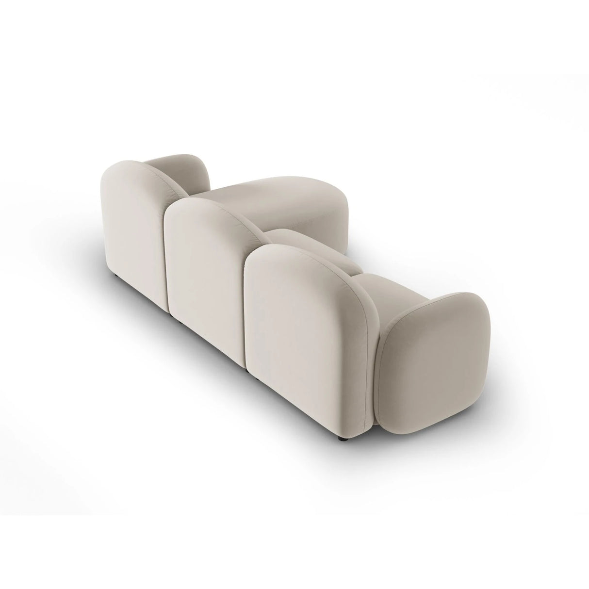 Blair 4-Sitzer Ecksofa Links, mit Bezug aus Samt (CasSan) in Ecru, 274x167 cm – Bild 3