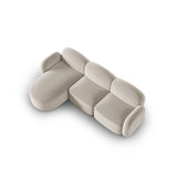 Blair 4-Sitzer Ecksofa Links, mit Bezug aus Samt (CasSan) in Ecru, 274x167 cm – Bild 4