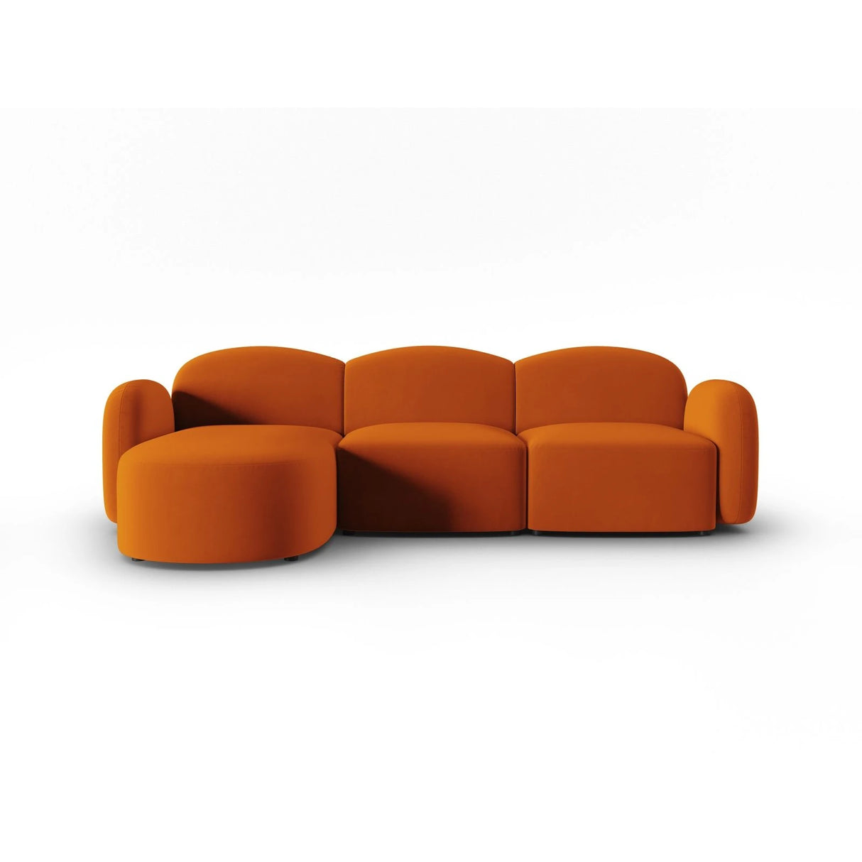 Blair 4-Sitzer Ecksofa Links, mit Bezug aus Samt (CasTerr) in Terrakotta, 274x167 cm – Bild 1