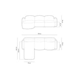 Blair 4-Sitzer Ecksofa Links, mit Bezug aus Samt oder Chenille, 274x167 cm – Bild 3