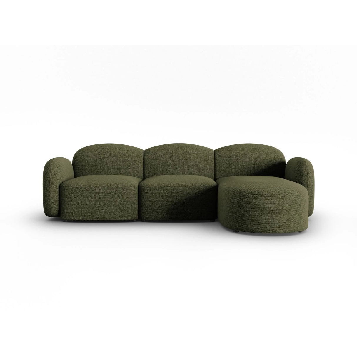 Blair 4-Sitzer Ecksofa Rechts, mit Bezug aus Chenille (Leg10) in Green Melange, 274x167 cm – Bild 1