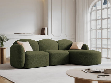 Blair 4-Sitzer Ecksofa Rechts, mit Bezug aus Chenille (Leg10) in Green Melange, 274x167 cm – Bild 2