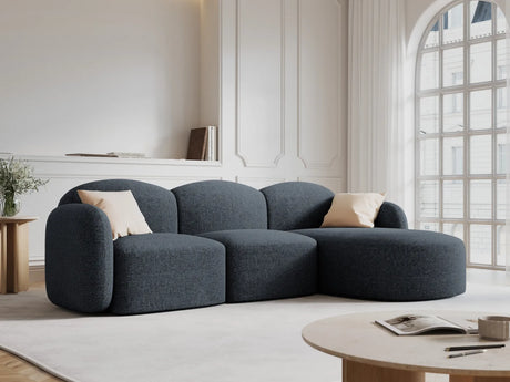 Blair 4-Sitzer Ecksofa Rechts, mit Bezug aus Chenille (Leg13) in Blue Melange, 274x167 cm – Bild 2
