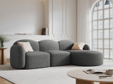 Blair 4-Sitzer Ecksofa Rechts, mit Bezug aus Chenille (Leg18) in Dark Grey Melange, 274x167 cm – Bild 2