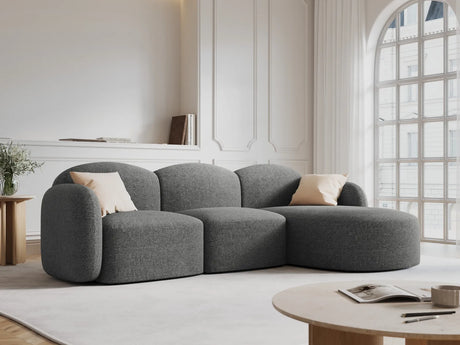 Blair 4-Sitzer Ecksofa Rechts, mit Bezug aus Chenille (Leg18) in Dark Grey Melange, 274x167 cm – Bild 2