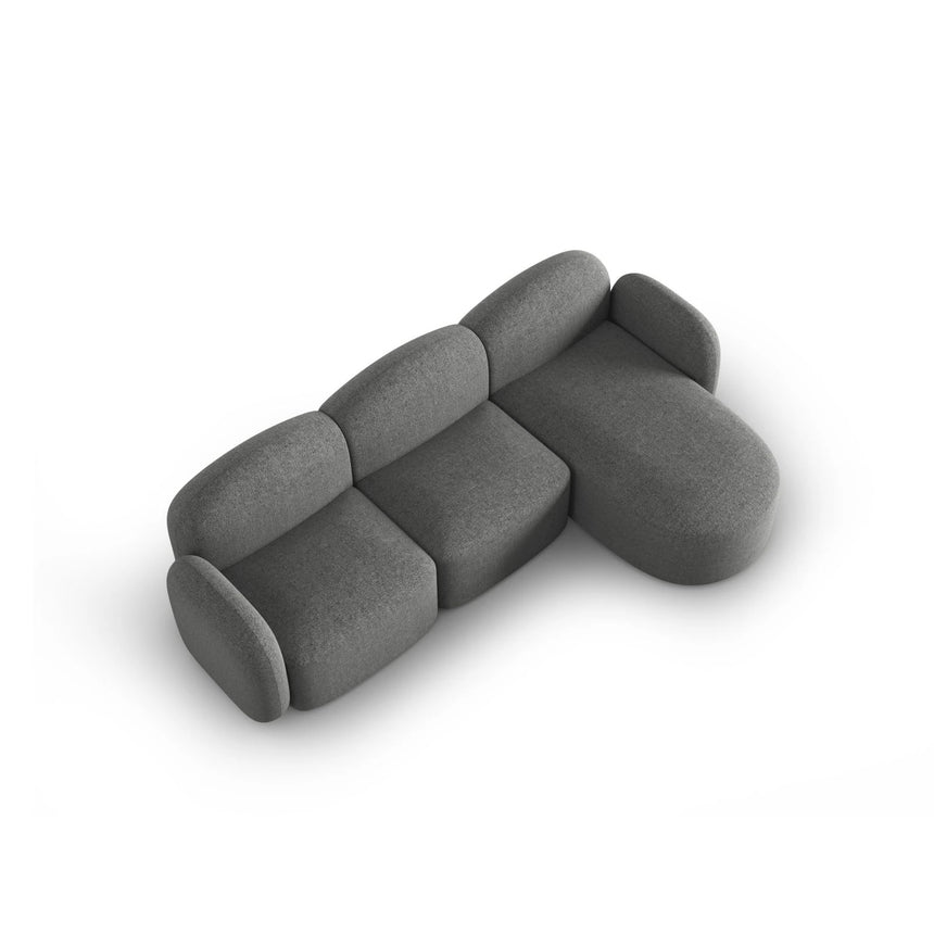 Blair 4-Sitzer Ecksofa Rechts, mit Bezug aus Chenille (Leg18) in Dark Grey Melange, 274x167 cm – Bild 6