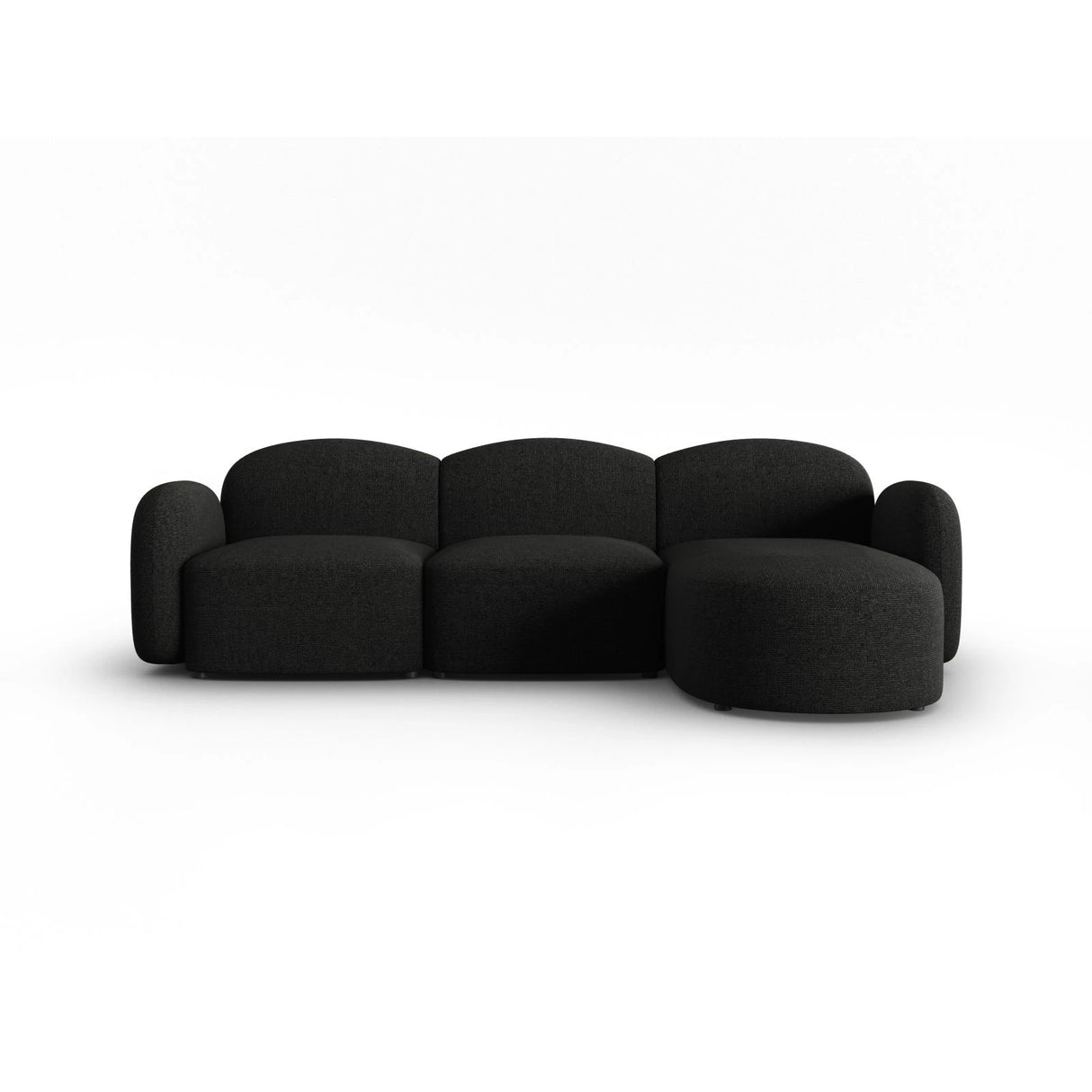 Blair 4-Sitzer Ecksofa Rechts, mit Bezug aus Chenille (Leg19) in Black Melange, 274x167 cm – Bild 1