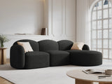 Blair 4-Sitzer Ecksofa Rechts, mit Bezug aus Chenille (Leg19) in Black Melange, 274x167 cm – Bild 2