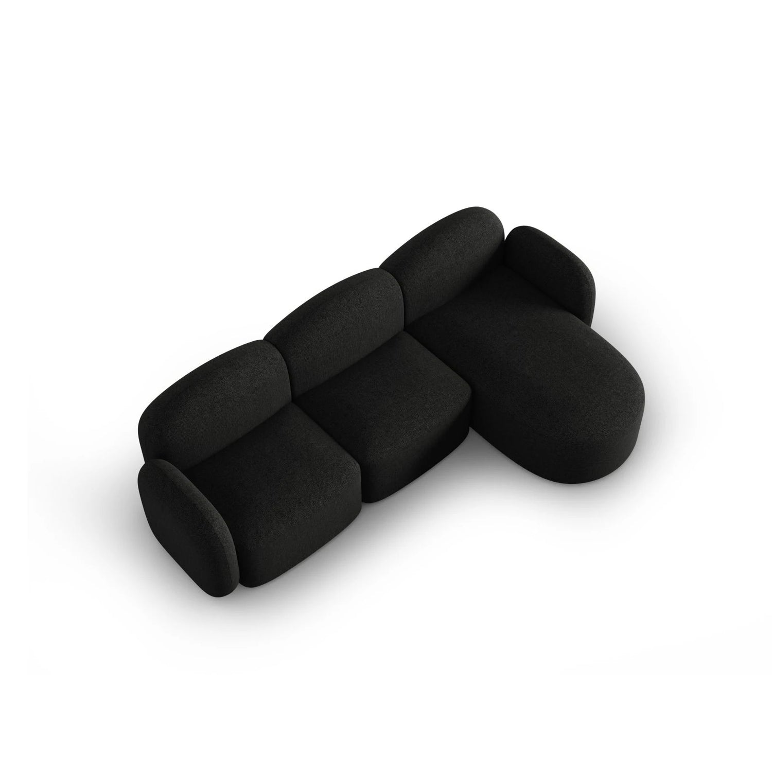 Blair 4-Sitzer Ecksofa Rechts, mit Bezug aus Chenille (Leg19) in Black Melange, 274x167 cm – Bild 6