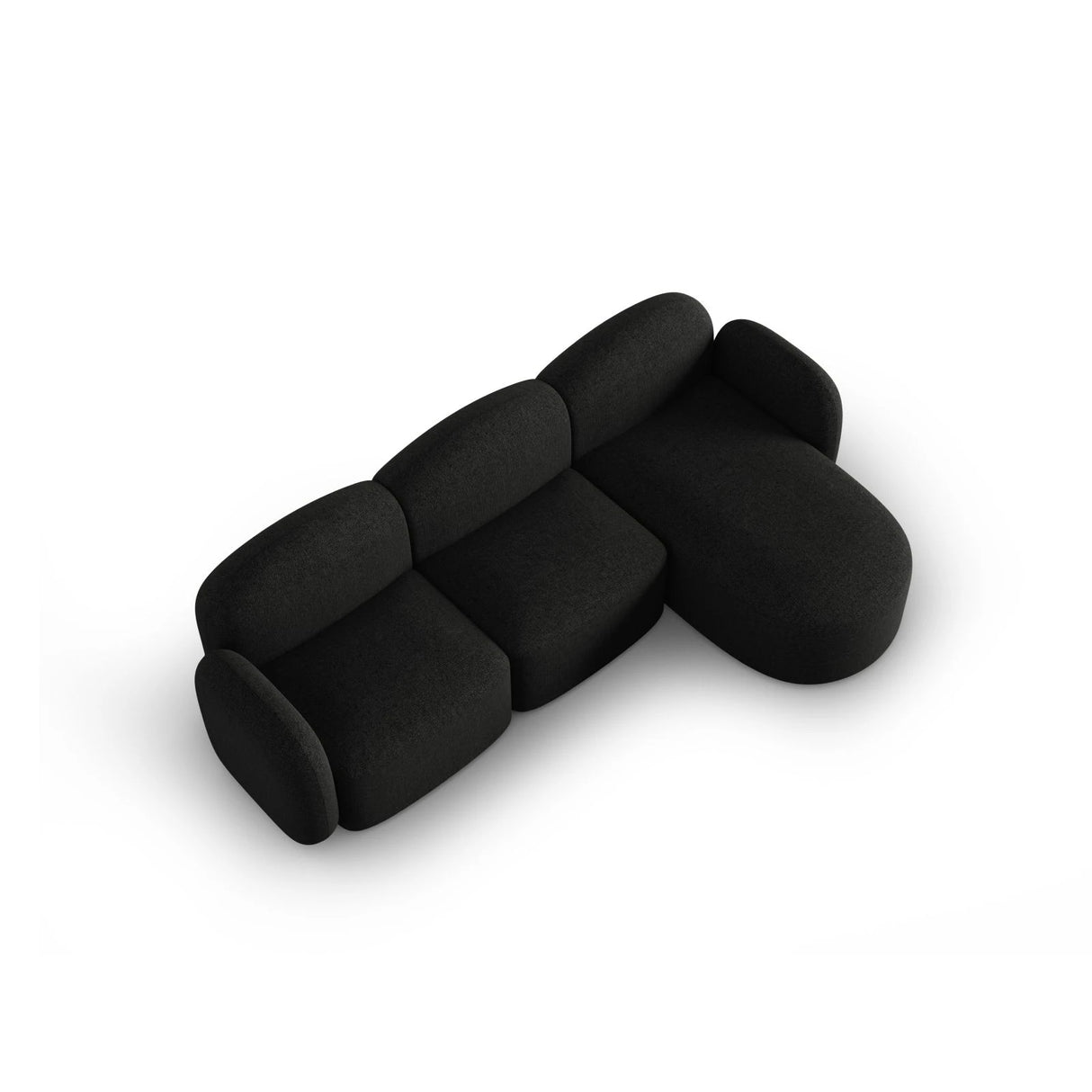 Blair 4-Sitzer Ecksofa Rechts, mit Bezug aus Chenille (Leg19) in Black Melange, 274x167 cm – Bild 6