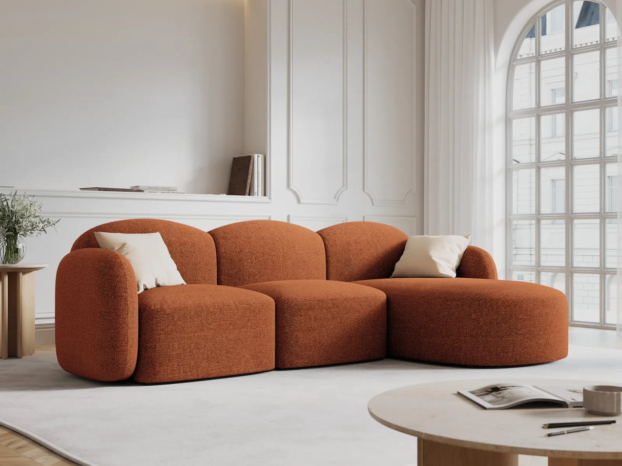 Blair 4-Sitzer Ecksofa Rechts, mit Bezug aus Chenille (Leg6) in Terracotta Melange, 274x167 cm – Bild 2