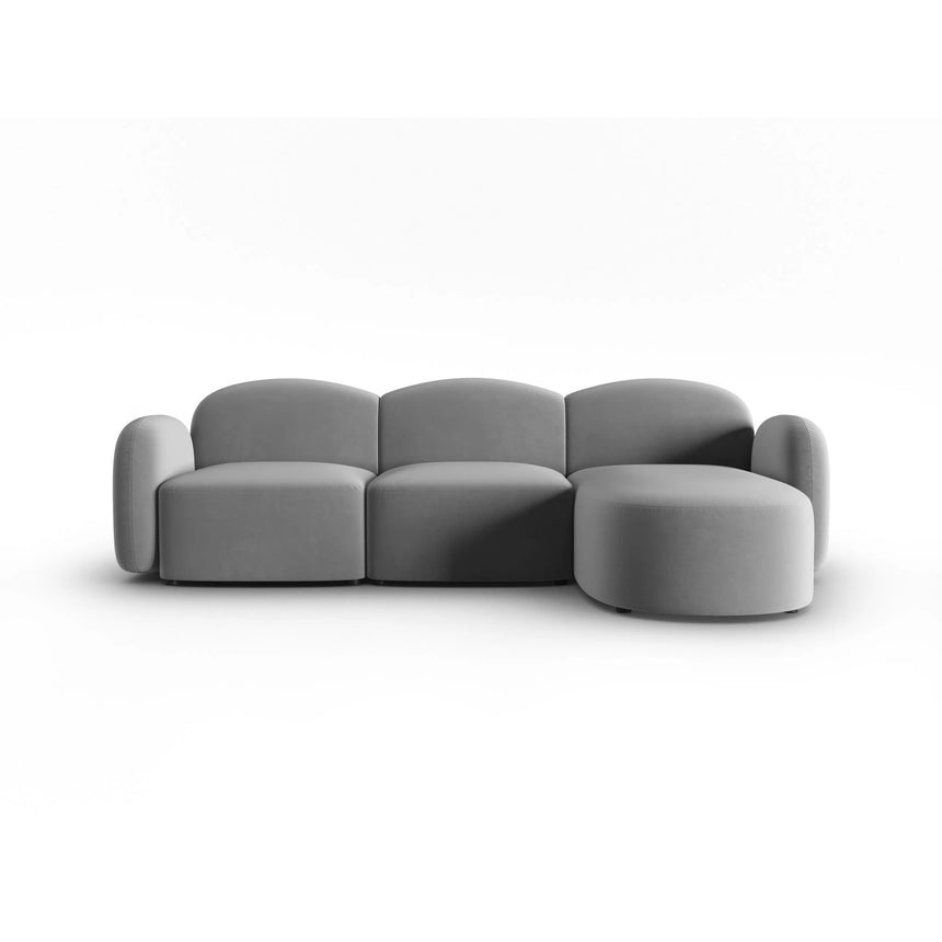 Blair 4-Sitzer Ecksofa Rechts, mit Bezug aus Samt (CasAsh) in Hellgrau, 274x167 cm – Bild 1