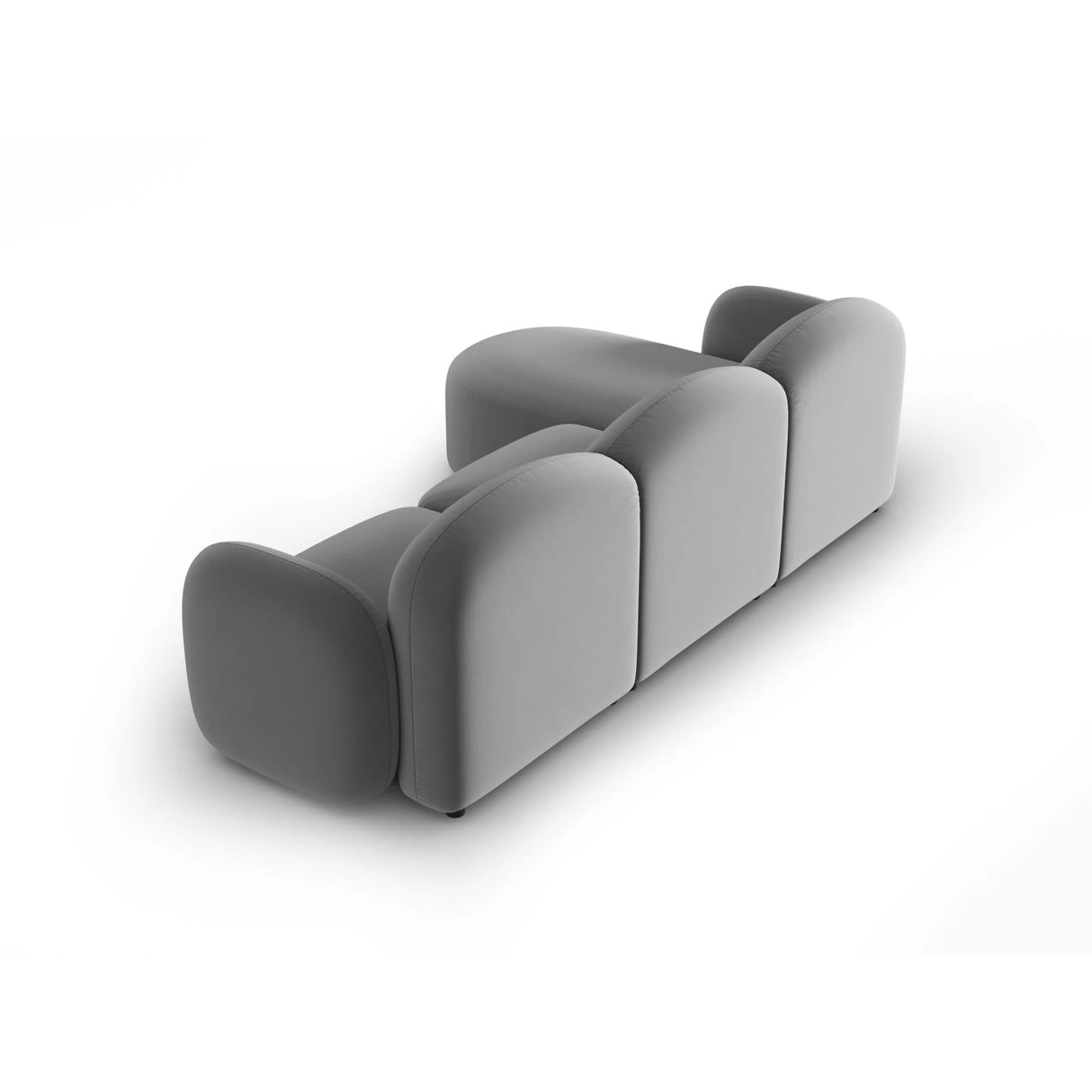 Blair 4-Sitzer Ecksofa Rechts, mit Bezug aus Samt (CasAsh) in Hellgrau, 274x167 cm – Bild 3