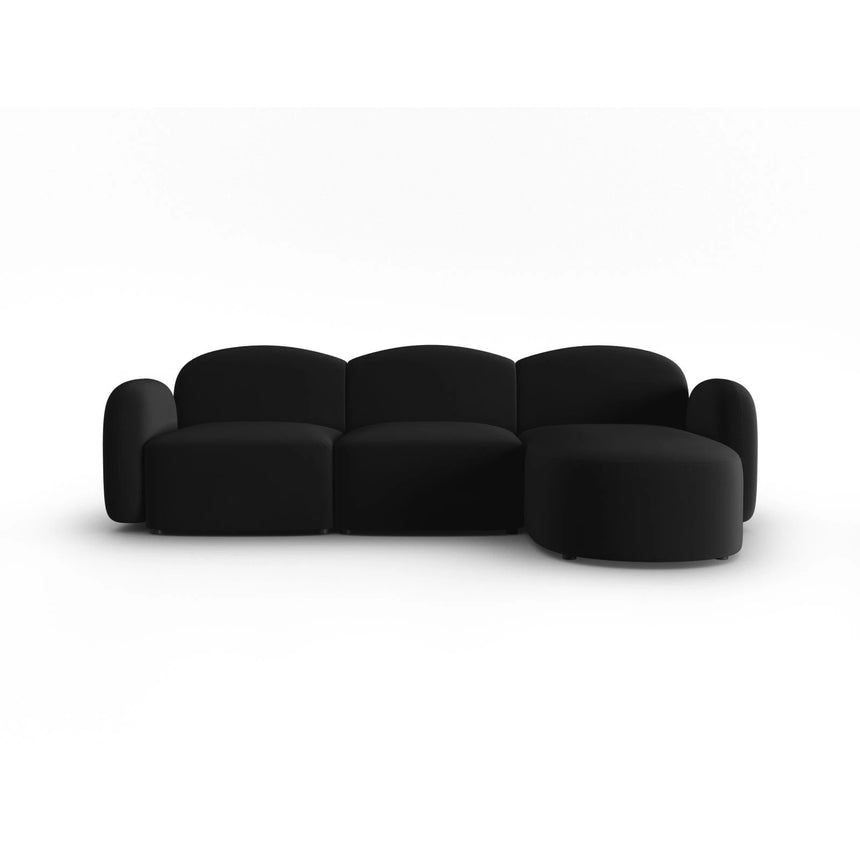 Blair 4-Sitzer Ecksofa Rechts, mit Bezug aus Samt (CasBla) in Schwarz, 274x167 cm – Bild 1