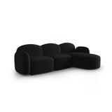 Blair 4-Sitzer Ecksofa Rechts, mit Bezug aus Samt (CasBla) in Schwarz, 274x167 cm – Bild 2
