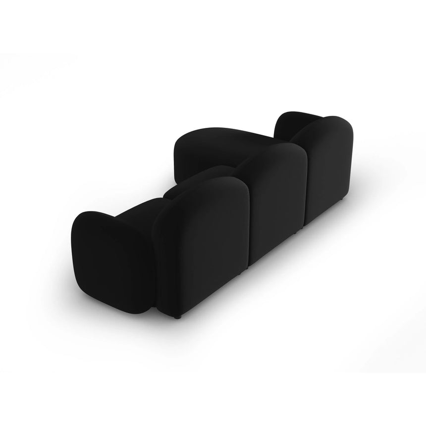 Blair 4-Sitzer Ecksofa Rechts, mit Bezug aus Samt (CasBla) in Schwarz, 274x167 cm – Bild 3