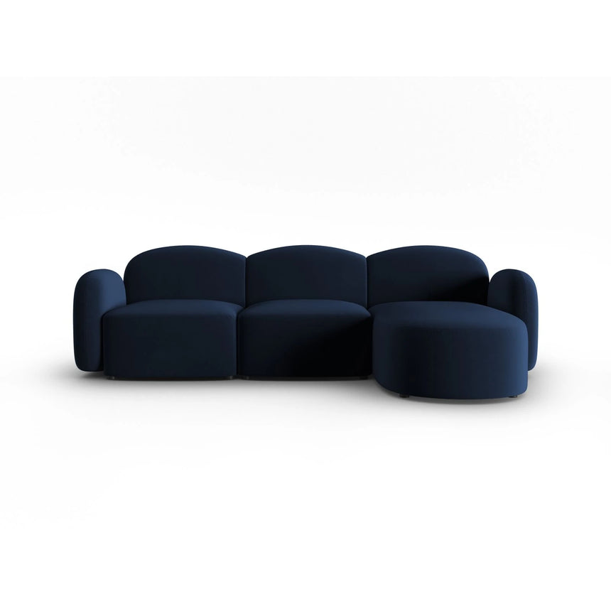 Blair 4-Sitzer Ecksofa Rechts, mit Bezug aus Samt (CasDeBl) in Königsblau, 274x167 cm – Bild 1