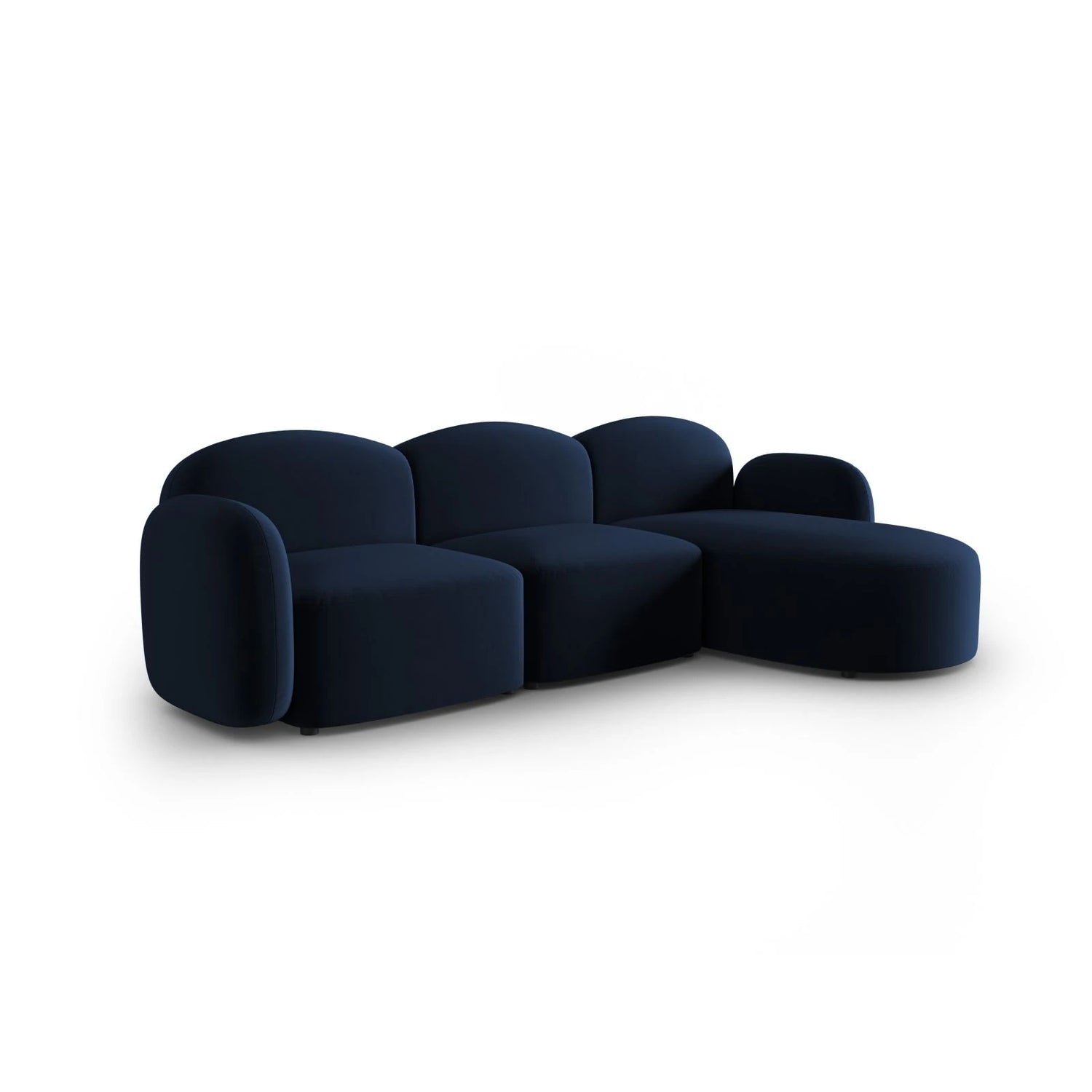 Blair 4-Sitzer Ecksofa Rechts, mit Bezug aus Samt (CasDeBl) in Königsblau, 274x167 cm – Bild 2