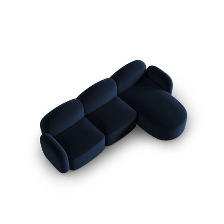 Blair 4-Sitzer Ecksofa Rechts, mit Bezug aus Samt (CasDeBl) in Königsblau, 274x167 cm – Bild 4