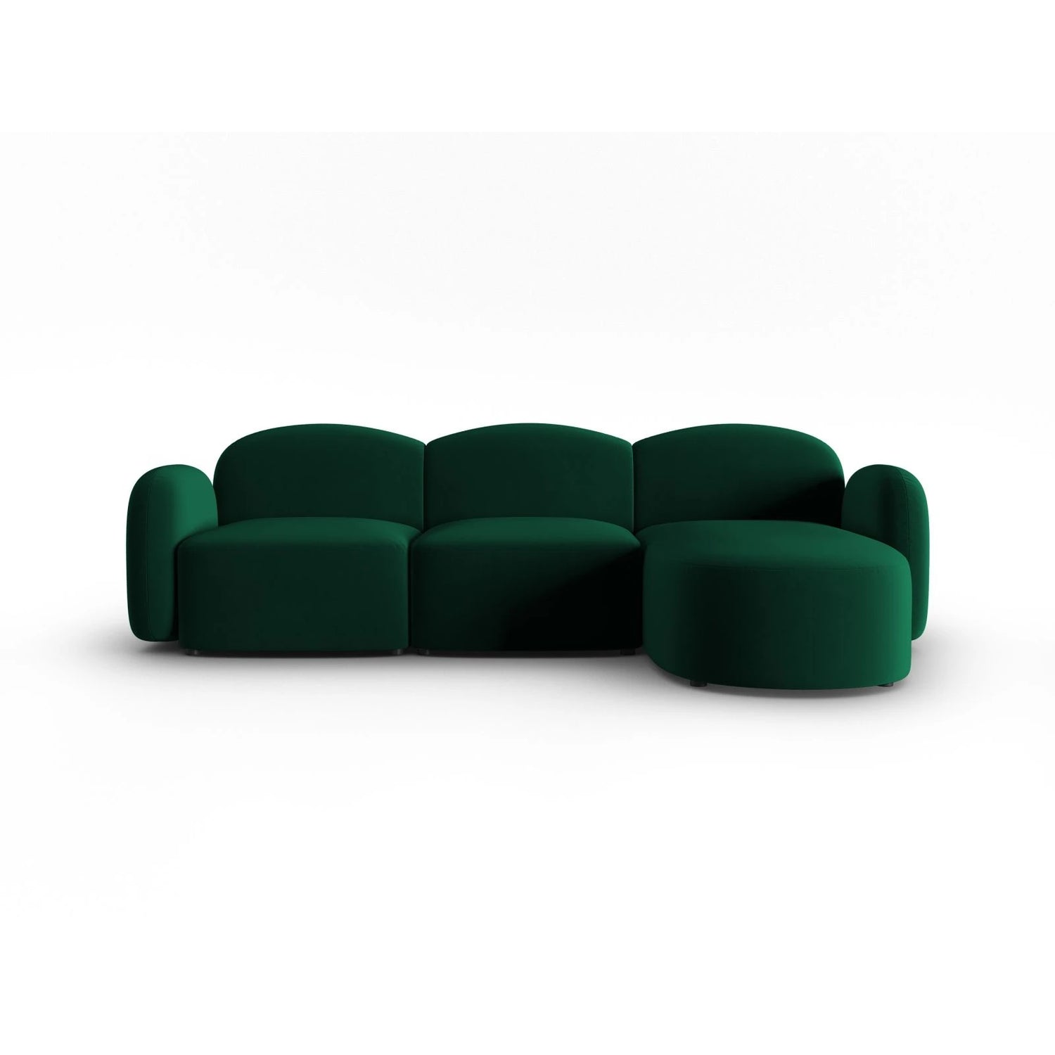 Blair 4-Sitzer Ecksofa Rechts, mit Bezug aus Samt (CasDeGr) in Flaschengrün, 274x167 cm – Bild 1