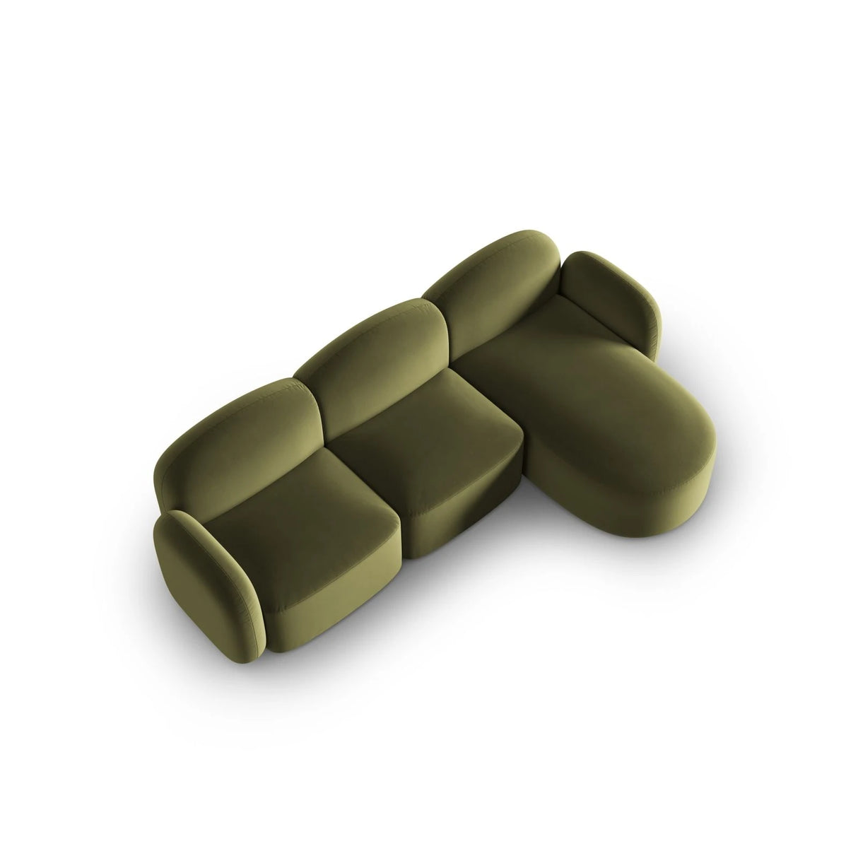 Blair 4-Sitzer Ecksofa Rechts, mit Bezug aus Samt (CasFor) in Light Green, 274x167 cm – Bild 4