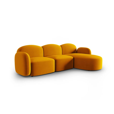 Blair 4-Sitzer Ecksofa Rechts, mit Bezug aus Samt (CasMos) in Gelb, 274x167 cm – Bild 2