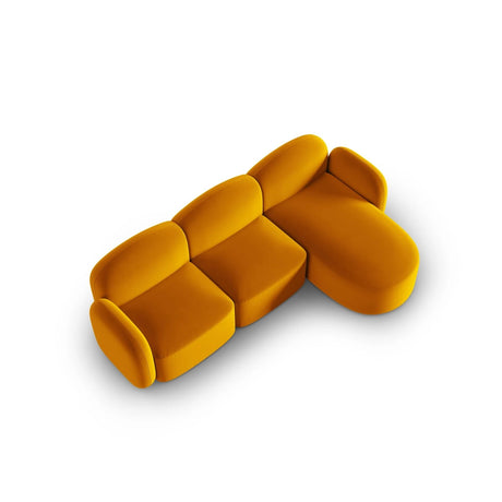 Blair 4-Sitzer Ecksofa Rechts, mit Bezug aus Samt (CasMos) in Gelb, 274x167 cm – Bild 4