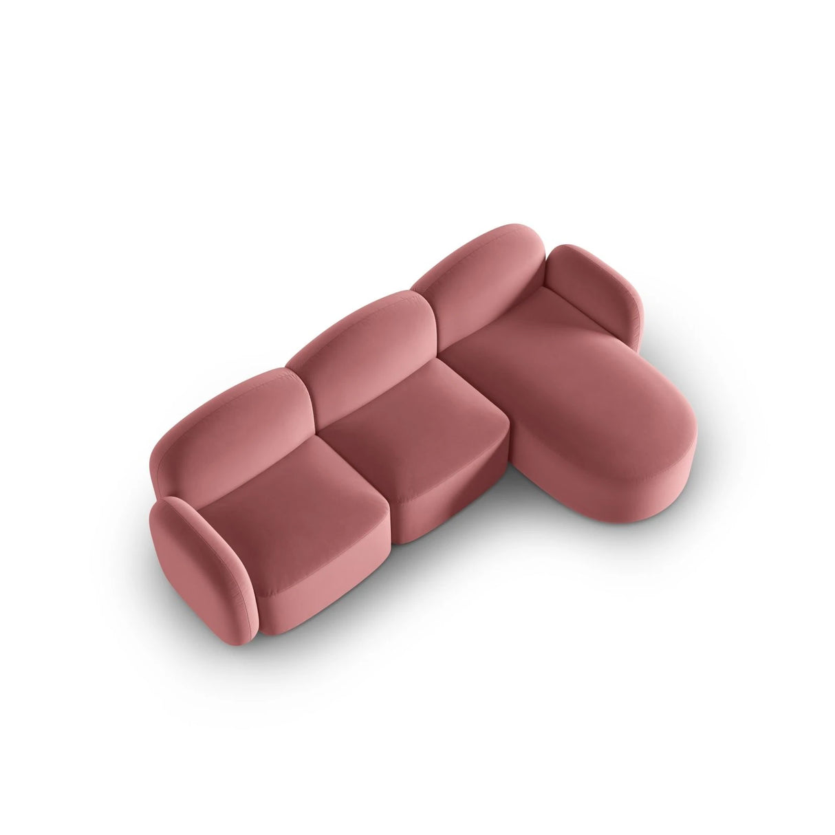 Blair 4-Sitzer Ecksofa Rechts, mit Bezug aus Samt (CasSal) in Salmon, 274x167 cm – Bild 4