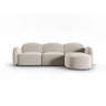 Blair 4-Sitzer Ecksofa Rechts, mit Bezug aus Samt (CasSan) in Ecru, 274x167 cm – Bild 1