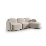 Blair 4-Sitzer Ecksofa Rechts, mit Bezug aus Samt (CasSan) in Ecru, 274x167 cm – Bild 2