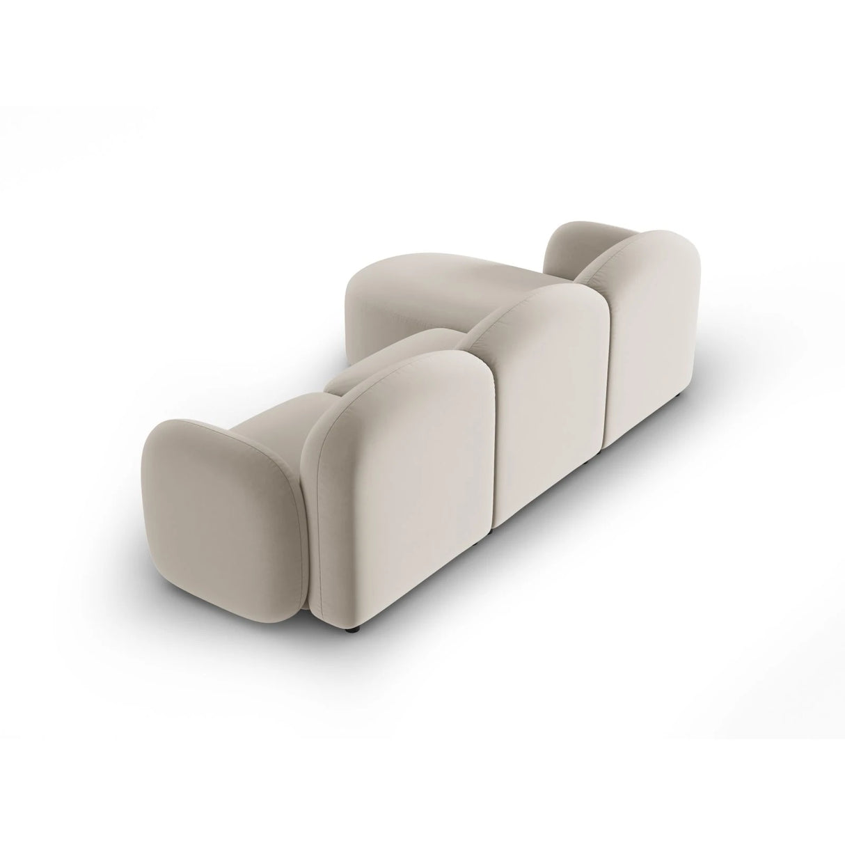 Blair 4-Sitzer Ecksofa Rechts, mit Bezug aus Samt (CasSan) in Ecru, 274x167 cm – Bild 3
