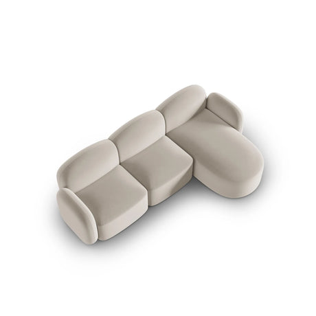 Blair 4-Sitzer Ecksofa Rechts, mit Bezug aus Samt (CasSan) in Ecru, 274x167 cm – Bild 4