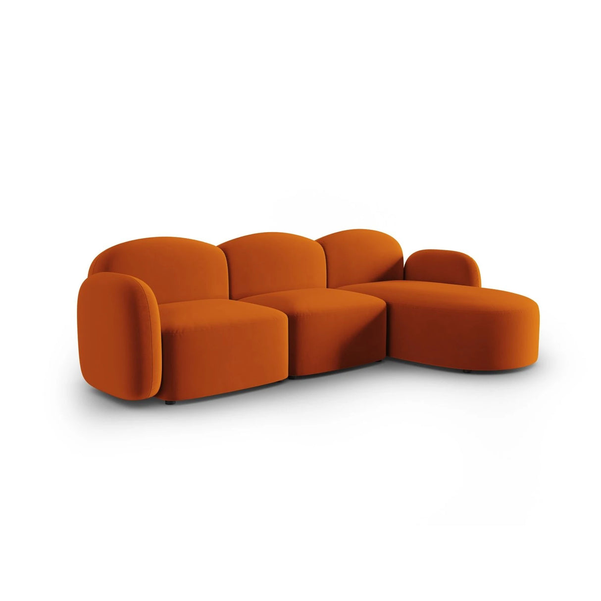 Blair 4-Sitzer Ecksofa Rechts, mit Bezug aus Samt (CasTerr) in Terrakotta, 274x167 cm – Bild 2