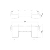 Blair 6-Sitzer Panorama-Sofa mit Bezug aus Chenille (Leg18) in Dark Grey Melange, 354x167 cm – Bild 3